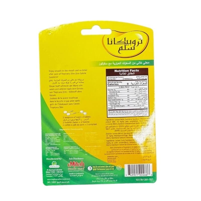 Tropicana Slim Zero Calorie Sweetner 300 Pc