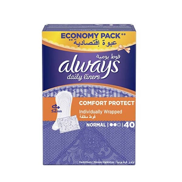 Always Daily Liners Comfort Protect 40 Pc