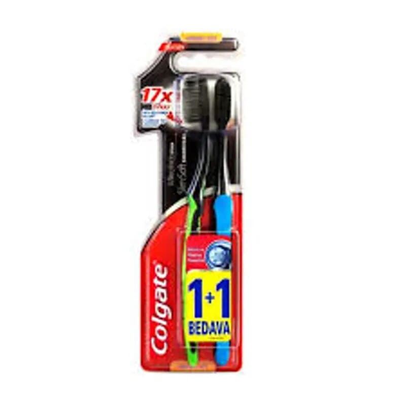 Colgate Slim Soft Charcoal Toothbrush 1 + 1