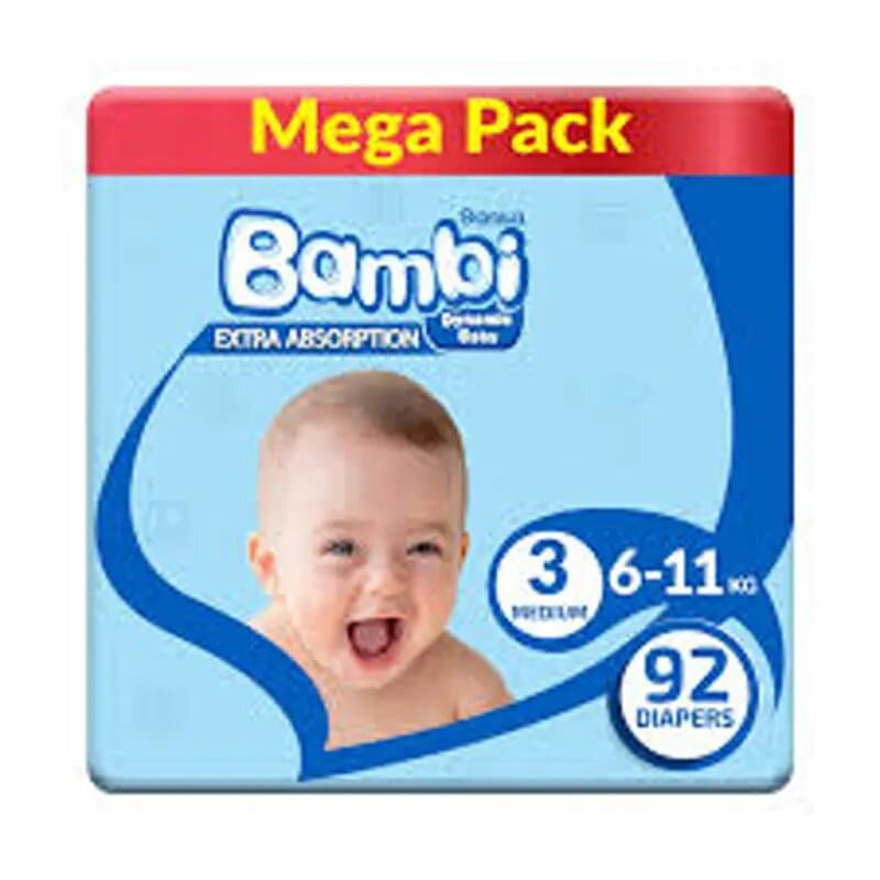 Sanita Bambi Medium Mega Diaper 92 Pc