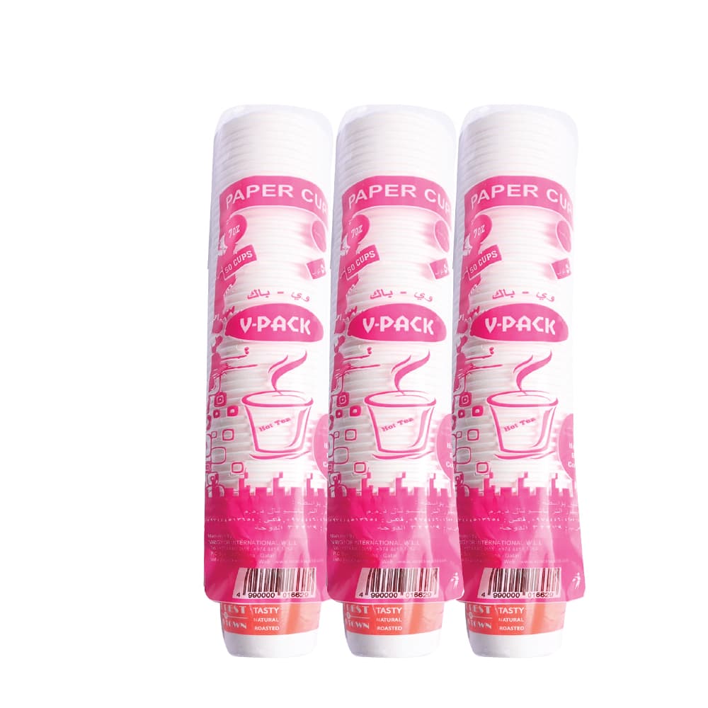 V-pack Paper Cup 7 oz 50 Pc x 3s