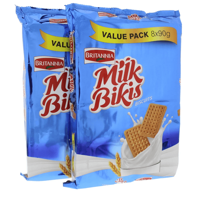 Britannia Milk Bikis New Bulk Pack 2 x 8 x 90 g