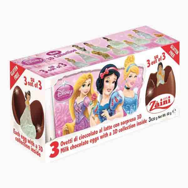 Disney Milk Chocolate Eggs Princcess 3 x 20 g