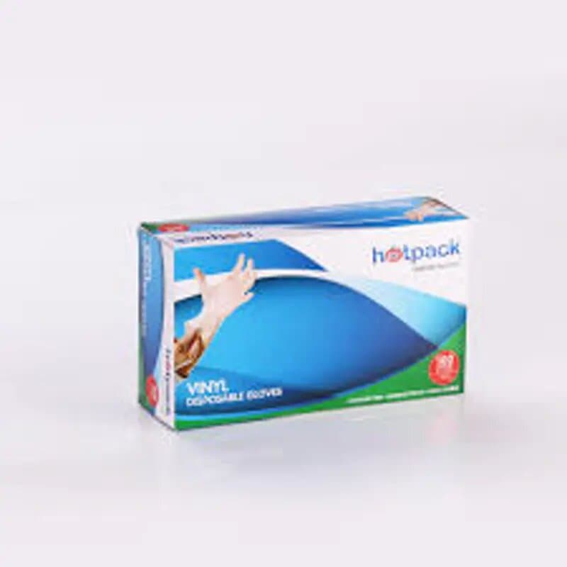 Hot Pack Vinyl Gloves 100 Pc