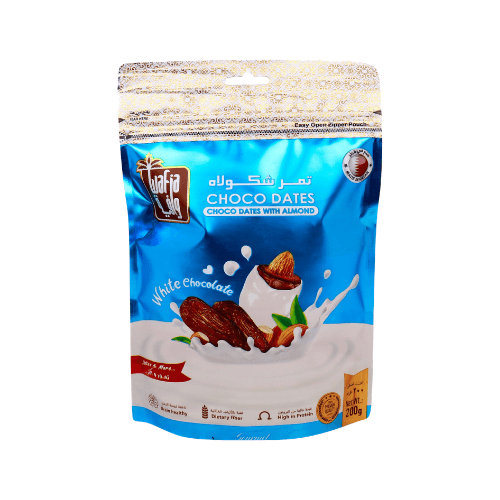 Wafia White Chocolate Dates W Almond Pouch 200 g