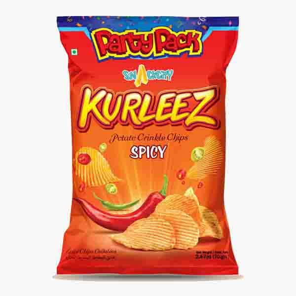 Kurleez Potato Crinkle Chips Spicy 70 g
