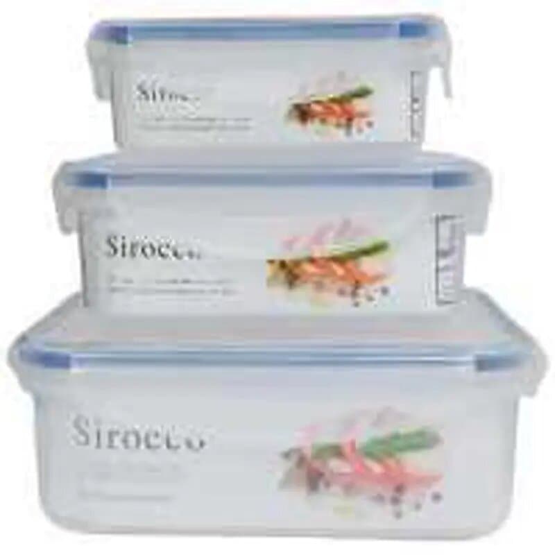 Sirocco Food Container YH003/4/5 x 3 Pc Set Assorted