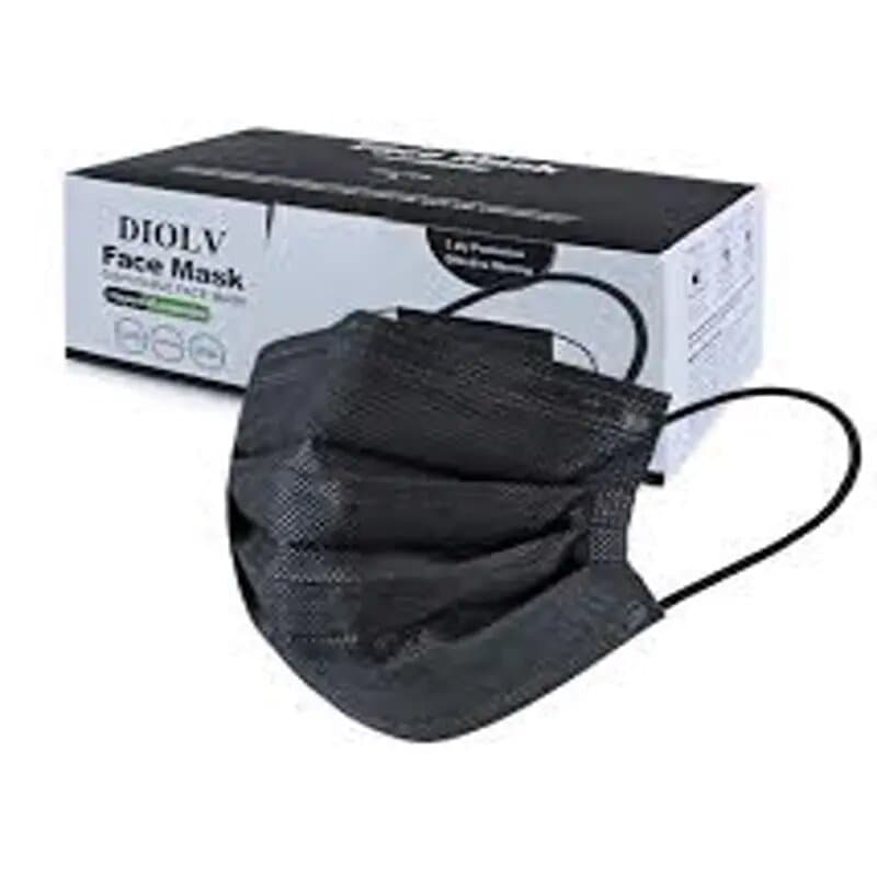 Disposable 3-layer Black Mask 50 Pc (w)