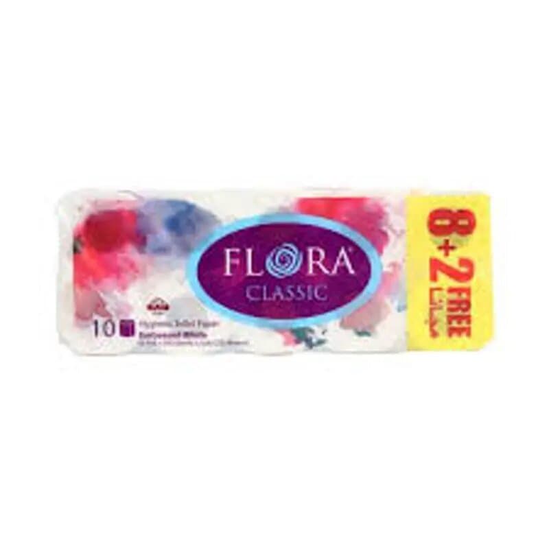 Flora Toilet Roll 2 Ply Embossed 200 sheet x10
