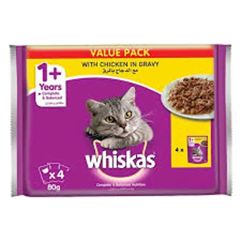 Whiskas Chkn Pouch Mp 4 x 80 g