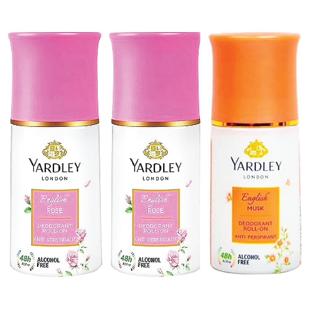 Yardley Mens Anti-perspirant Roll-on Astd 3 x 50 mL
