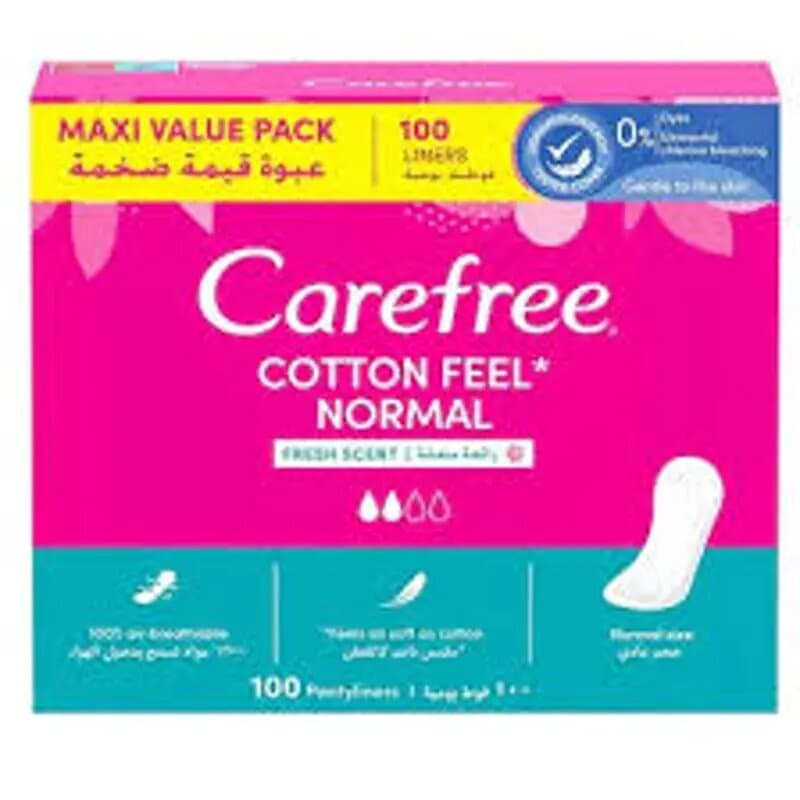 Carefree Cotton Feel Normal Fresh Scent 100 Pc