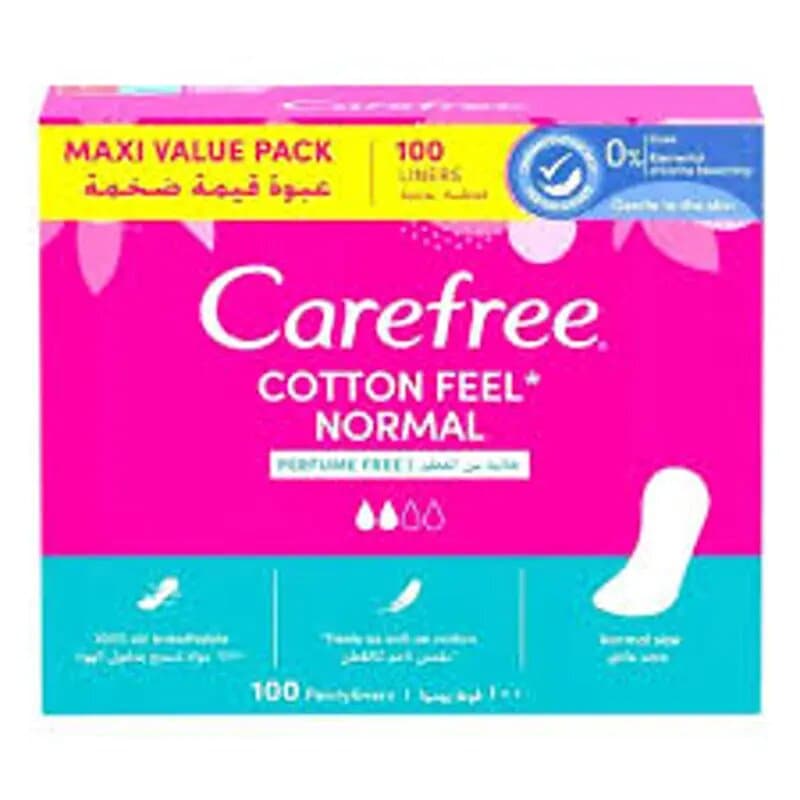 Carefree Cotton Feel Normal Unscented 100 Pc