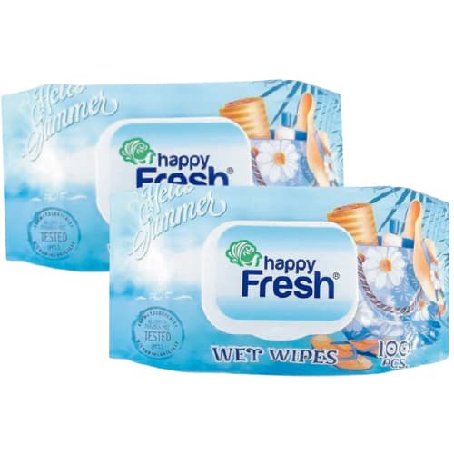 Happy Fresh Wet Wipes 2 X 100 Assorted