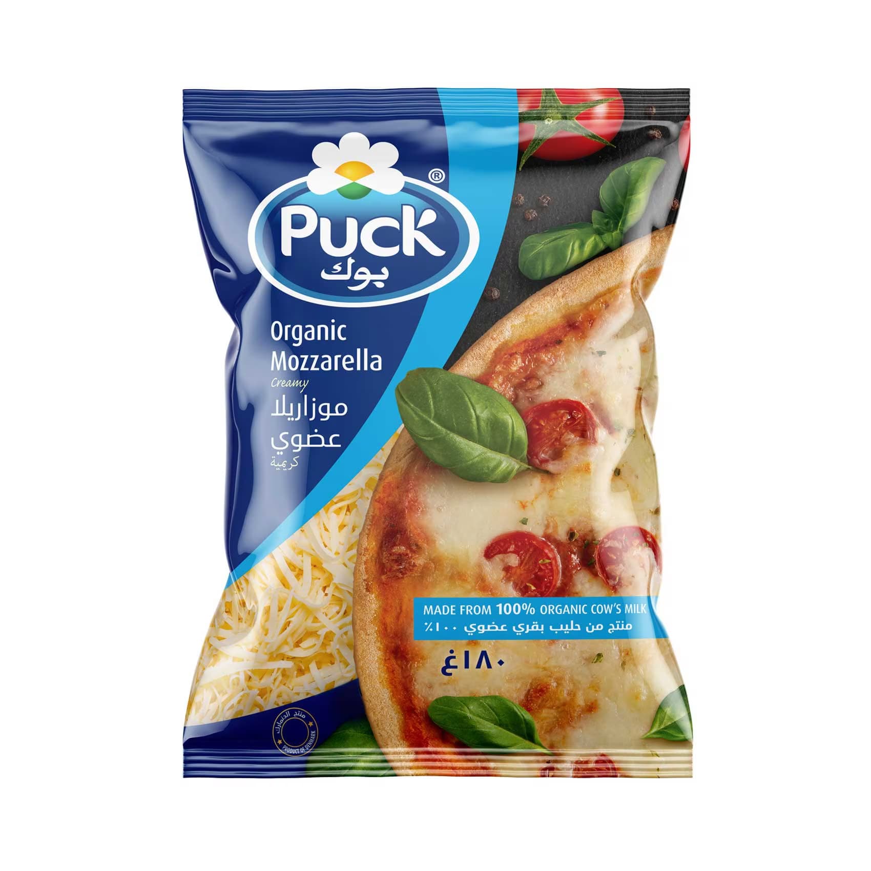 Puck Organic Shredded Mozzarella Cheese 180 g