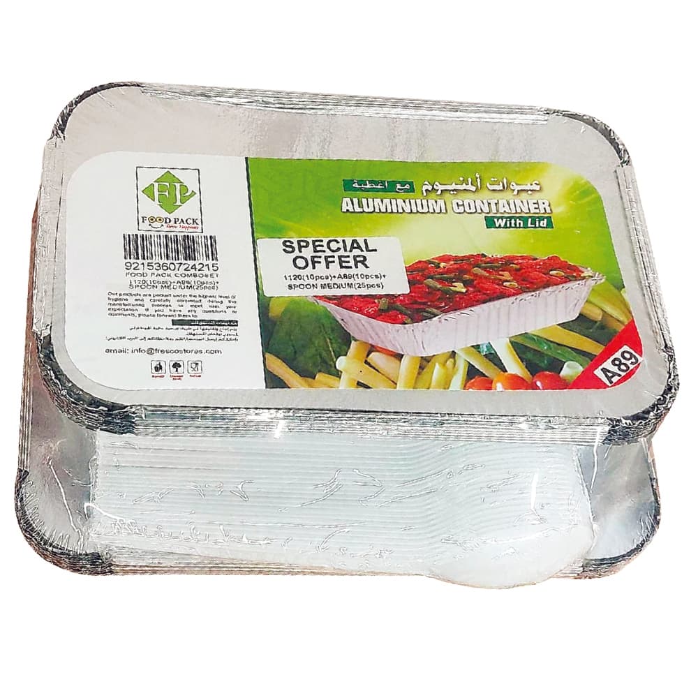 Foodpack Container Combo 1120+a 89 10 Each+ Spoon 25