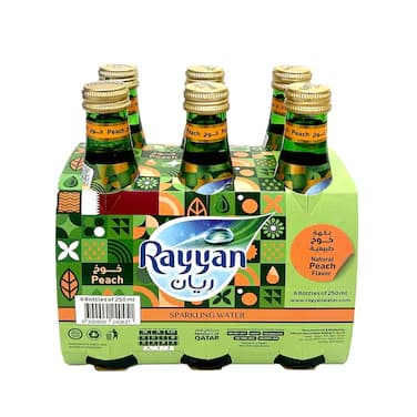 Rayyan Sparkling Water Peach Flavour 250 mL X 6